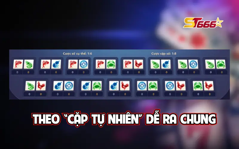 Theo cặp tự nhiên dễ ra chung